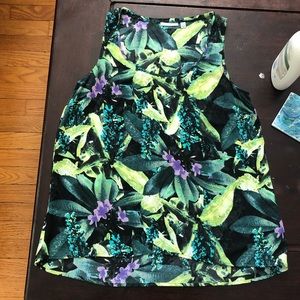 💚LIKE NEW Halogen Colorful jungle tank blouse